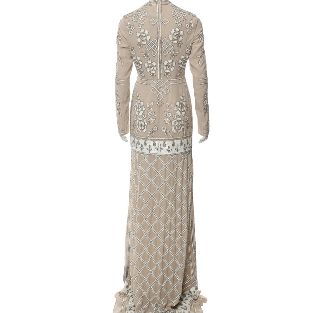 Elegant Embroidered Beige Gown - Needle and Thread